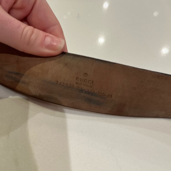 Gucci white GG supreme canvas and leather interlocking G buckle belt 100cm - Picture 2 of 3